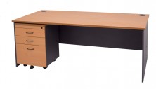 CDK1875 Rapid Worker Desk 1800 X 750 With Optional Mobile Drawer Pedestal. Beech Ironstone Or Cherry Ironstone